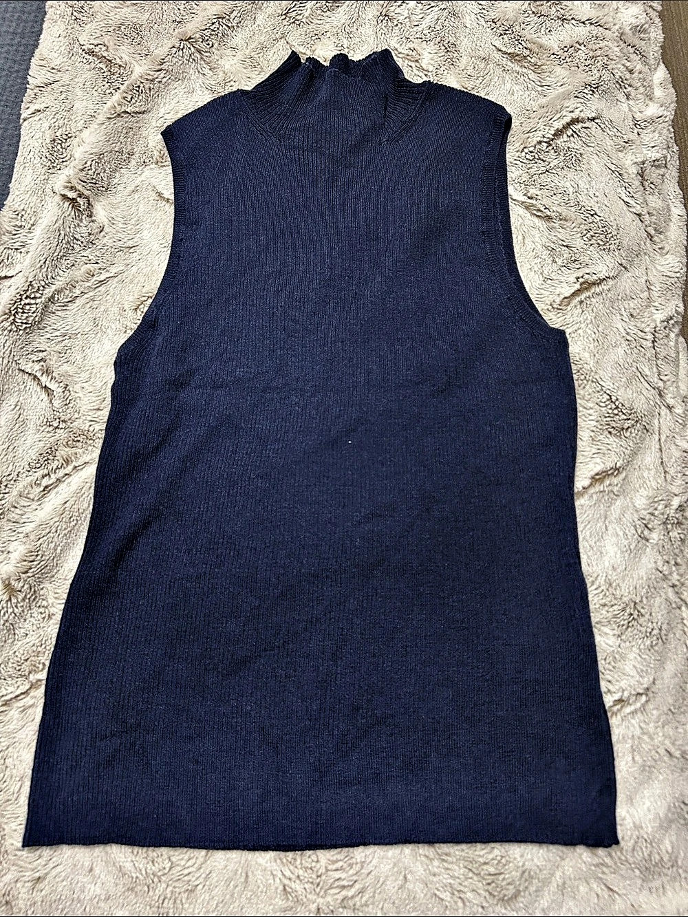 Madewell Merino Wool-Silk Sweater Tank Blue Large